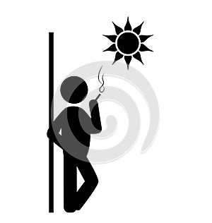 Flat spring rest smoking icon isolated on white
