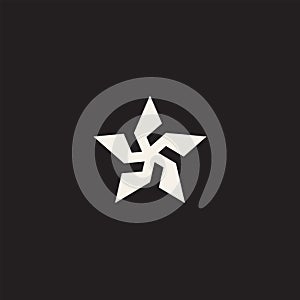 Flat star symbol for games and websites