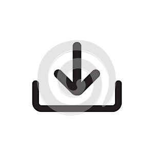Minimalist Design of Flat Style Black Download Symbol photo