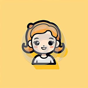 Flat Style Cartoon Girl Icon: Accurate, Detailed, And Playful Design