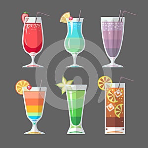 Flat style cocktail menu design