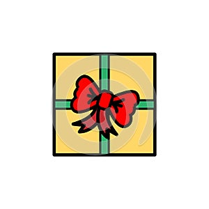 Flat style gift box vector icon