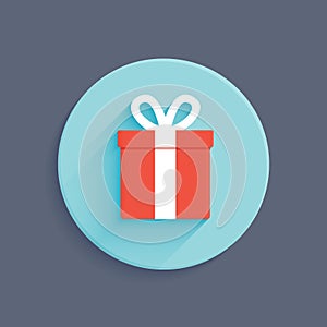 Flat style gift box vector icon