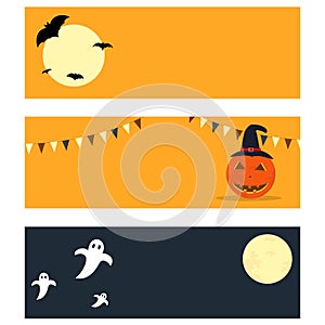 Flat style Halloween banners