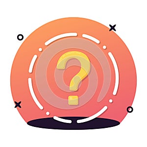 Flat style icon of query, question mark, ready for premium use