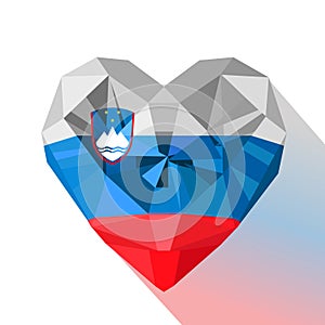 Flat style logo symbol of love Slovenia.