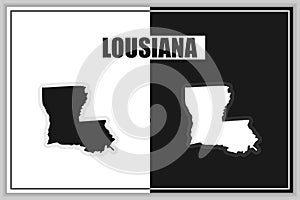 Flat style map of State of Lousiana, USA. Lousiana outline. Vector illustration