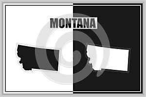 Flat style map of State of Montana, USA. Montana outline. Vector illustration