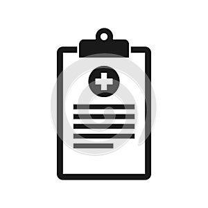 Flat style medical clipboard icon