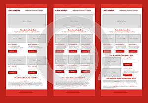 Flat style newsletter red template