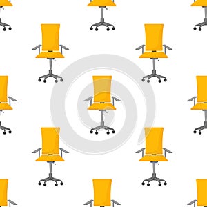 Flat style office chair pattern. Modern flat design. Furniture vector illustration set. Isolated vector