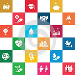 Flat Style Pattern. Sustainable Development Goals