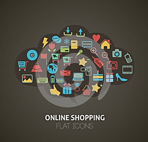 Flat Style Shopping Icons Infographic