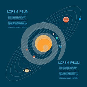 Flat style solar system illustration