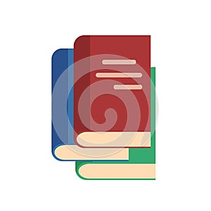 Flat style stack of books icon on white, stock vector illustration