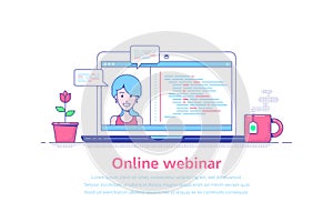 Online webinar concept banner