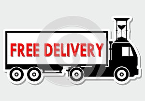 Flat style vector illustration delivery service truck shipping