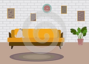 Flat style vector illustration ,living room