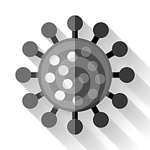 Flat style virus icon. Bacteria vector drawing. Medical symbol for you project