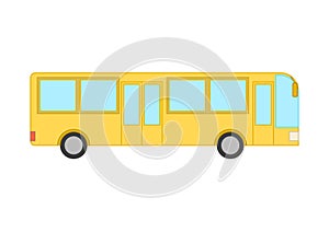 Flat style yellow bus. Isolated on white background