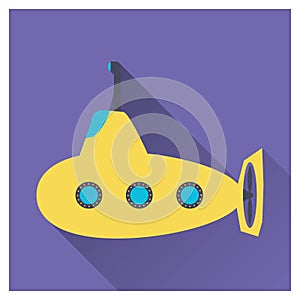 Flat submarine icon