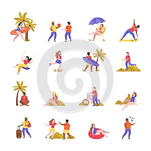 Flat Summer Activities Icons