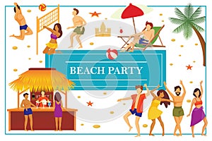 Flat Summer Beach Party Concept