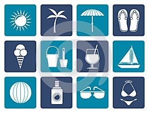 Flat Summer, Holiday and beach objects