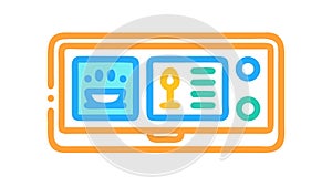 Flat Tablet Icon with App Interface, Portable Device Vector, vector design Generative AI