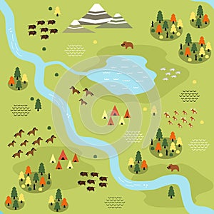 Flat Taiga Map Pattern