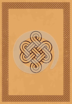 Flat template decorative frame Celtic knot.