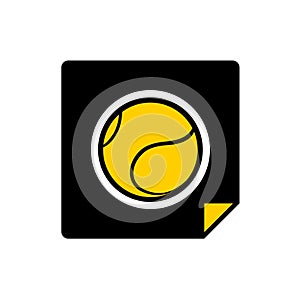 Flat tennis ball icon