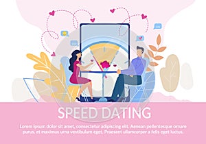 Flat Text Poster Inviting Couples on Speed Dating photo