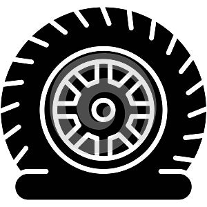 Flat tire icon, car accident and safety related vector