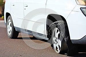 FLAT TIRE - Rim on Asphalt