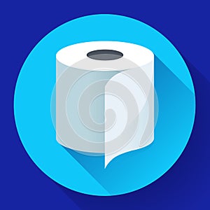 Flat Toilet Paper Icon