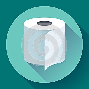 Flat Toilet Paper Icon