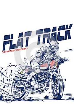 Flat tracker bikers ilustration photo