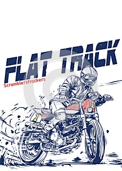 Flat tracker bikers ilustration