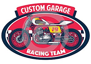 Flat tracker motorcycle badge design