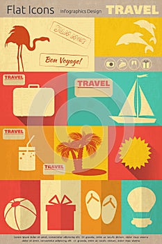 Flat Travel Icons Set