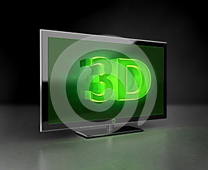 Flat TV - 3D HD concept in green