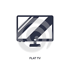 flat tv icon on white background. Simple element illustration from cinema concept