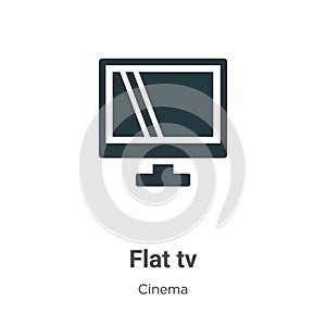 Flat tv vector icon on white background. Flat vector flat tv icon symbol sign from modern cinema collection for mobile concept and