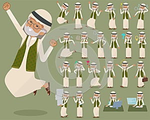 Flat type Arab old men_1