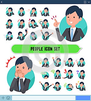 Flat type Gray suit businessman_icon