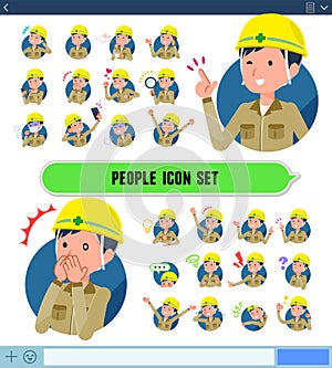 Flat type helmet worker men_icon