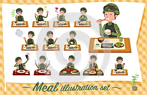 Flat type military wear man_Meal