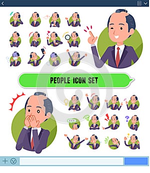 Flat type samurai Businessman_icon