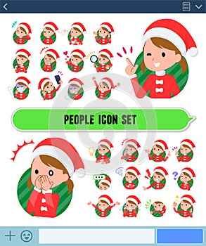 Flat type Santa Claus girl_icon